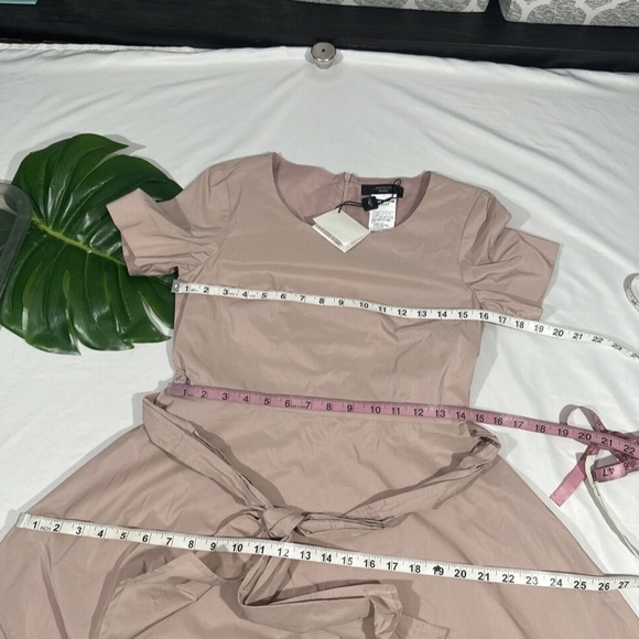 NWT $495 WEEKEND Max Mara [ 4‎ US] Handkerchief Mia Midi Dress In Rosa Pink - Picture 3 of 13